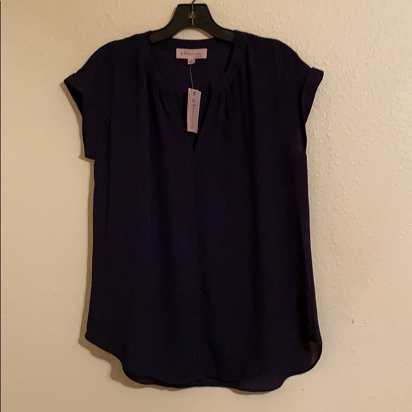 Philosophy Tops - Philosophy navy blue blouse. Almost sheer. See pic
